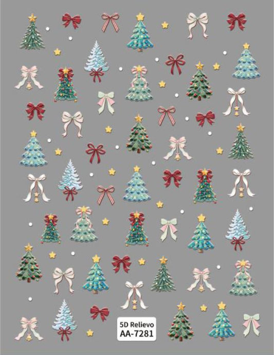 5D Self-Adhesive Nail Art Stickers - X-Mas 7281