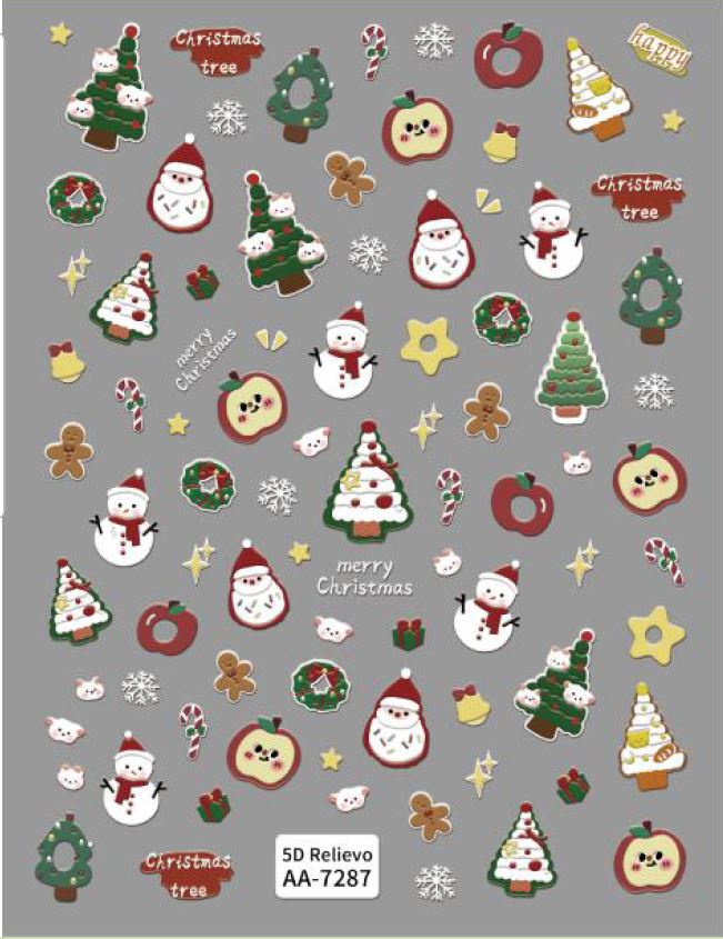 5D Self-Adhesive Nail Art Stickers - X-Mas 7287