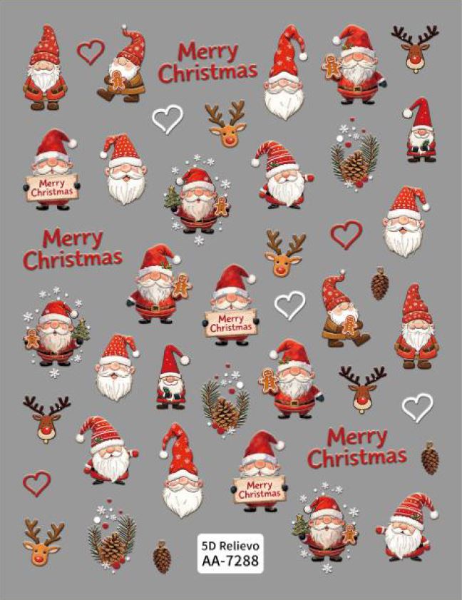 5D Self-Adhesive Nail Art Stickers - X-Mas 7288