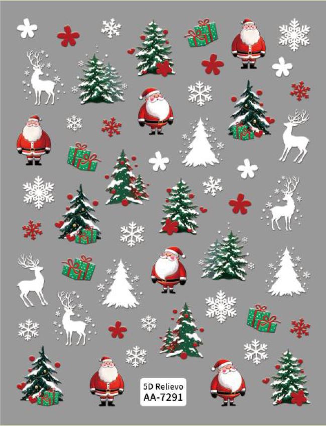 5D Self-Adhesive Nail Art Stickers - X-Mas 7291