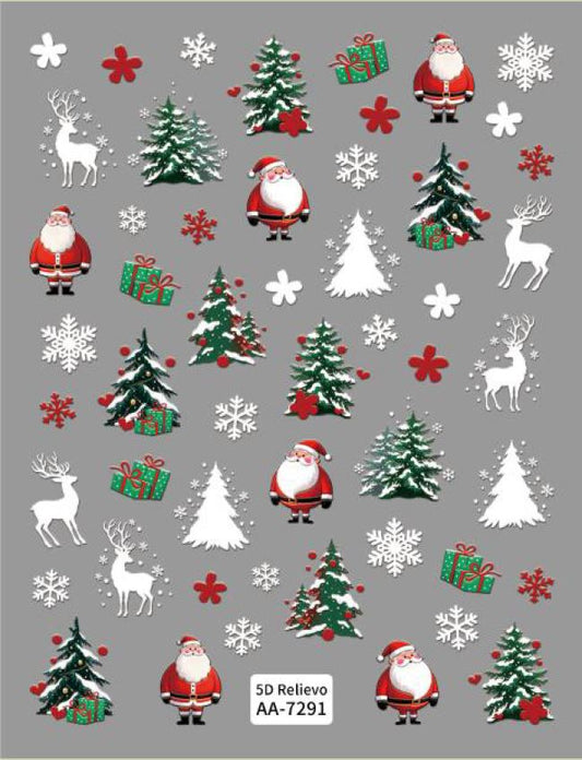 5D Self-Adhesive Nail Art Stickers - X-Mas 7291
