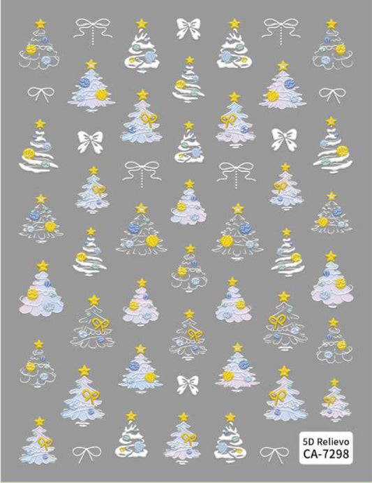 5D Self-Adhesive Nail Art Stickers - X-Mas 7298