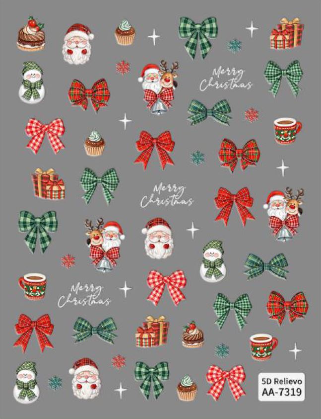 5D Self-Adhesive Nail Art Stickers - X-Mas 7319