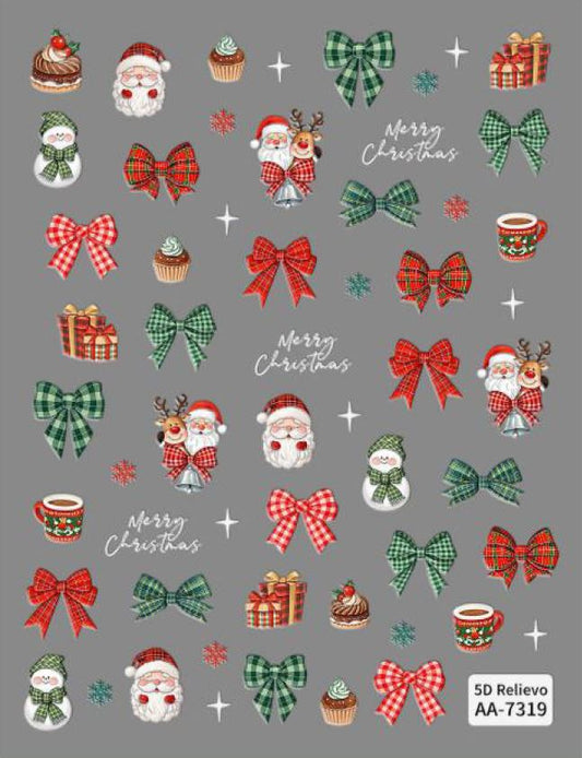 5D Self-Adhesive Nail Art Stickers - X-Mas 7319