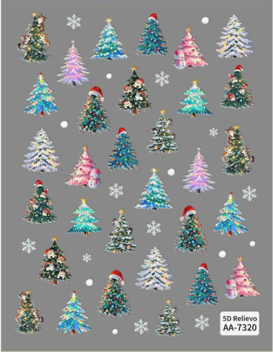 5D Self-Adhesive Nail Art Stickers - X-Mas 7320