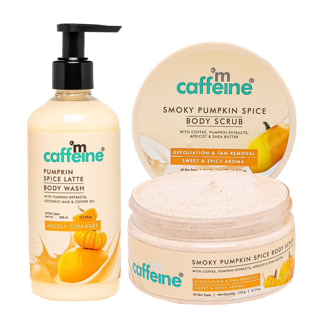 mCaffeine Pumpkin Spice Cleanse & Detan Duo for Glowing Skin | Sweet & Spicy Aroma