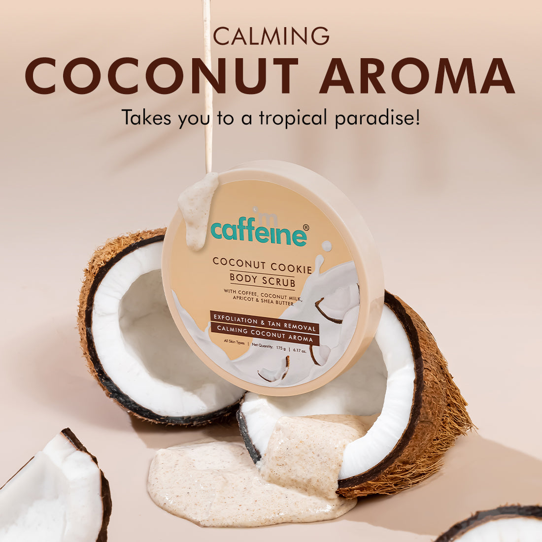 mCaffeine Tropical Coconut Cleanse & Detan Set for Glowing Skin | Calming Coconut Aroma