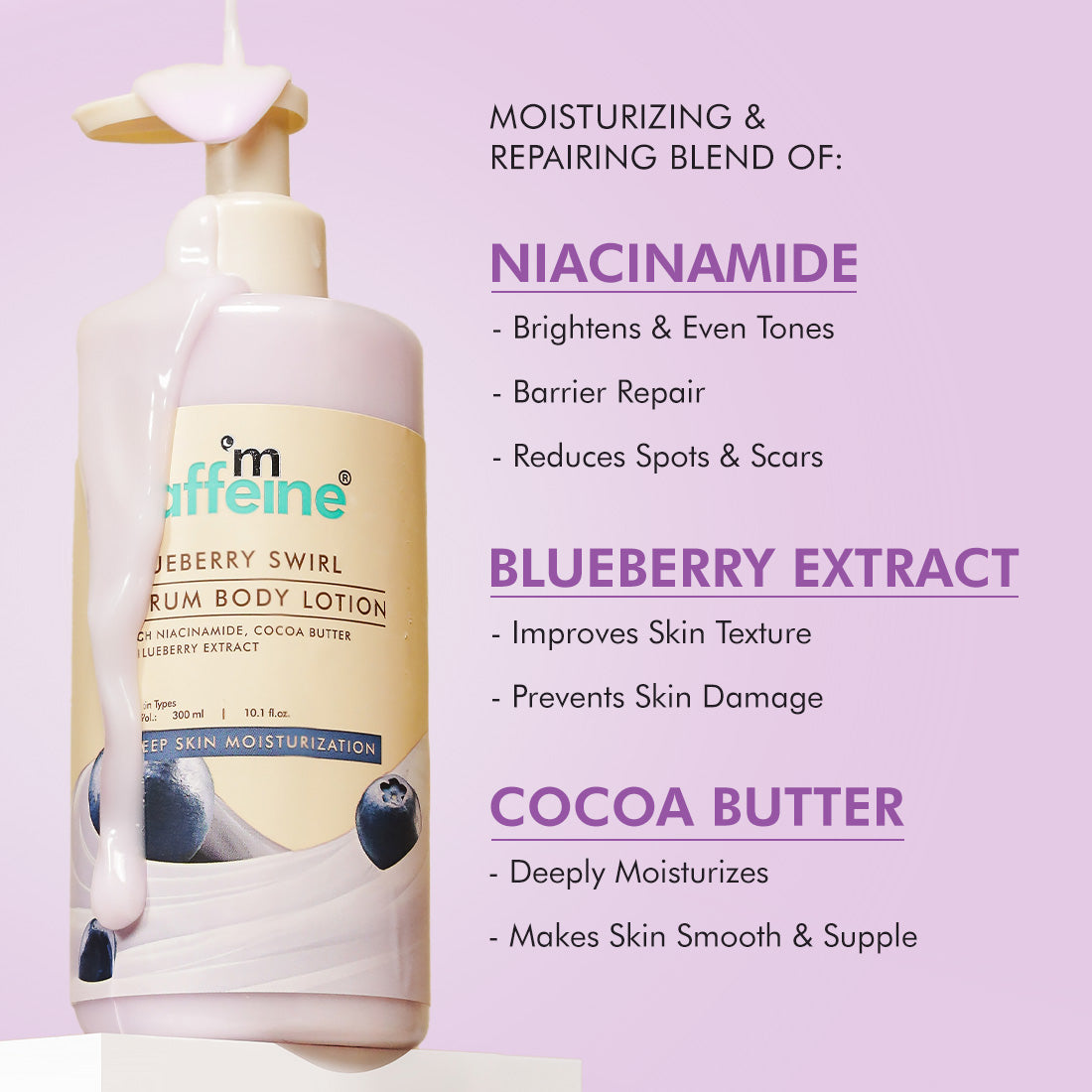 mCaffeine Blueberry Body Wash + Blueberry Body Scrub + Blueberry Serum Body Lotion