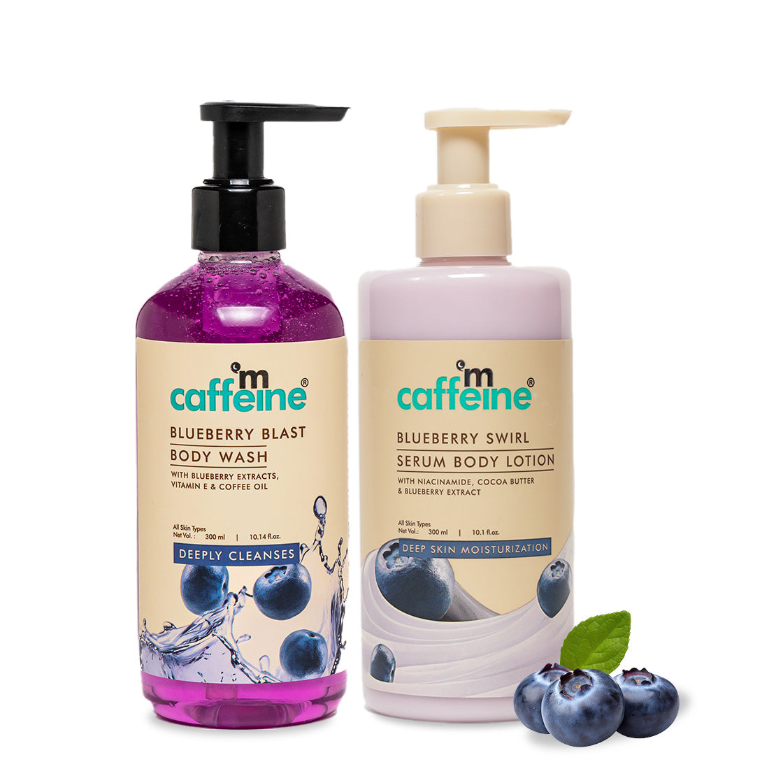 mCaffeine Blueberry Body wash + body lotion