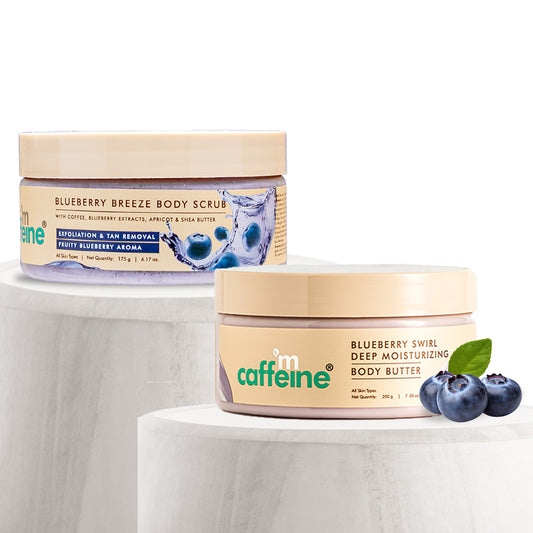 mCaffeine Blueberry body butter + body scrub