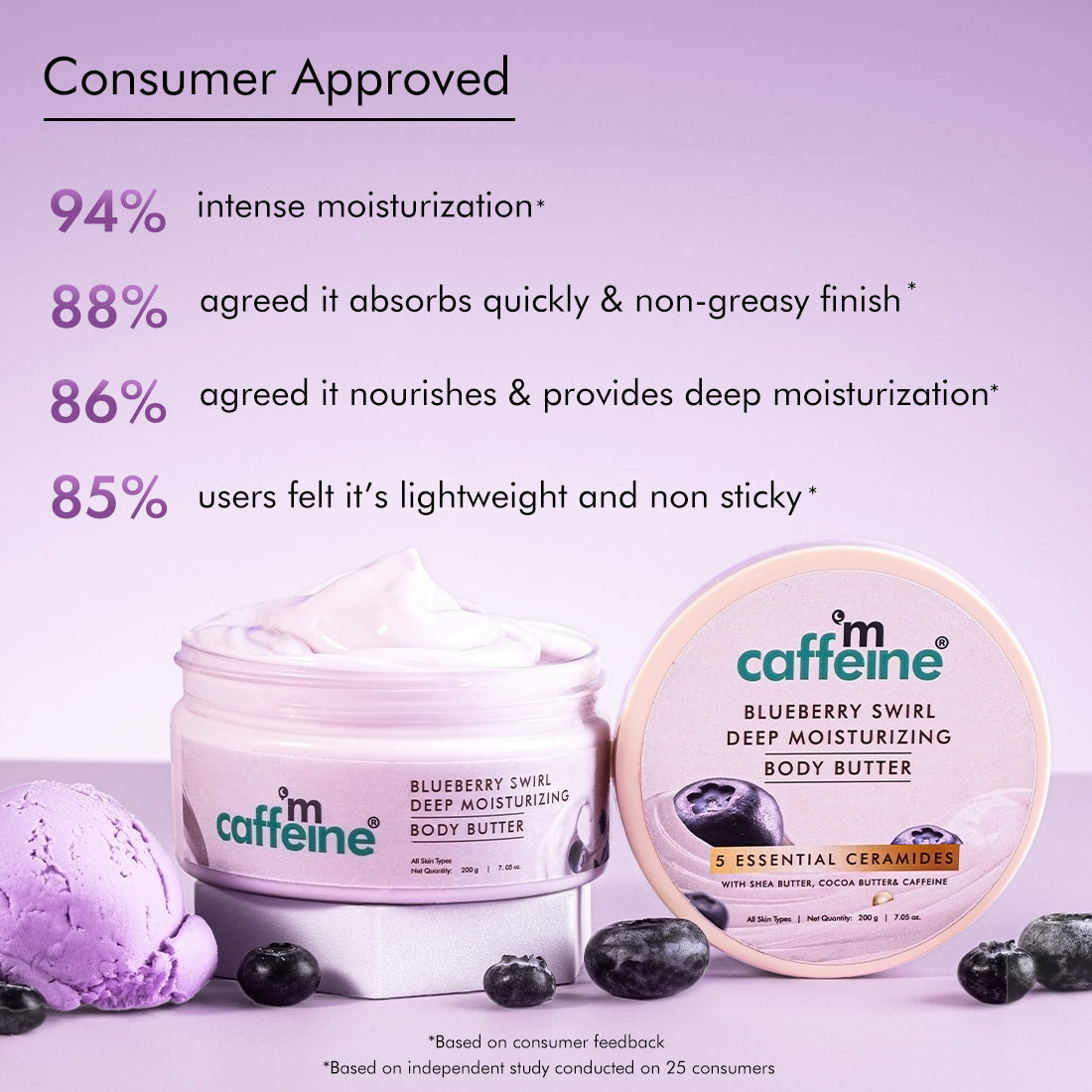 mCaffeine Blueberry body butter + body scrub