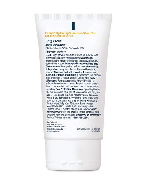 Hydrating Mineral Sunscreen SPF 30 Face Sheer Tint - 50 ml