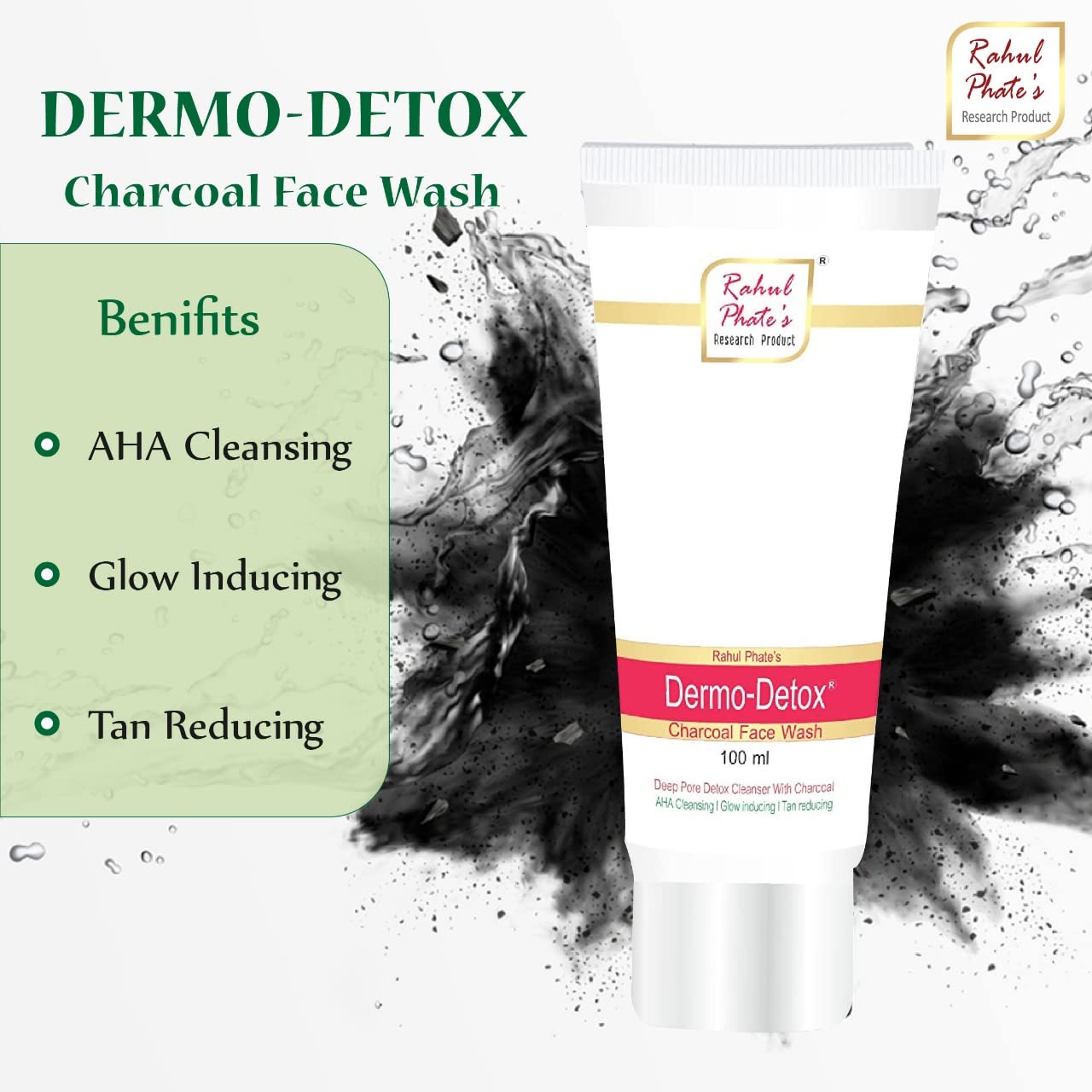 Dermo-detox charcoal face wash - 100 ml