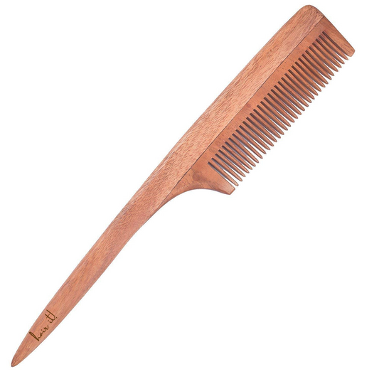 Neem Wooden Comb | Hair Growth, Hairfall, Dandruff Control | Hair Straightening, Frizz Control | Comb for Men, Women - Fine Partition Comb