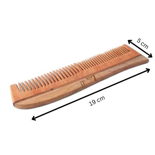 Set of 2 Neem Wooden Comb | Hair Growth, Hairfall, Dandruff Control | Hair Straightening, Frizz Control | Comb for Men, Women