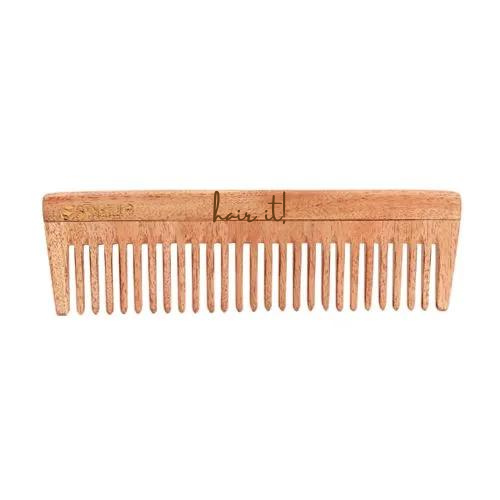 Neem Wooden Comb | Hair Growth, Hairfall, Dandruff Control | Hair Straightening, Frizz Control | Comb for Men, Women - Wide Tooth Comb
