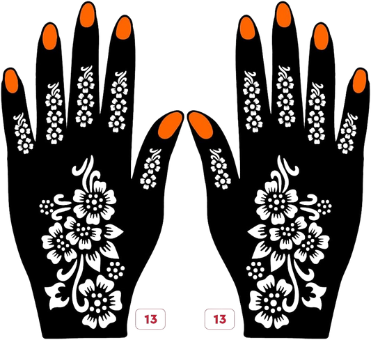 Beautiful Henna Stencils - Both Hands/ Mehendi Designs/ Mehendi DIY Stencil - C13