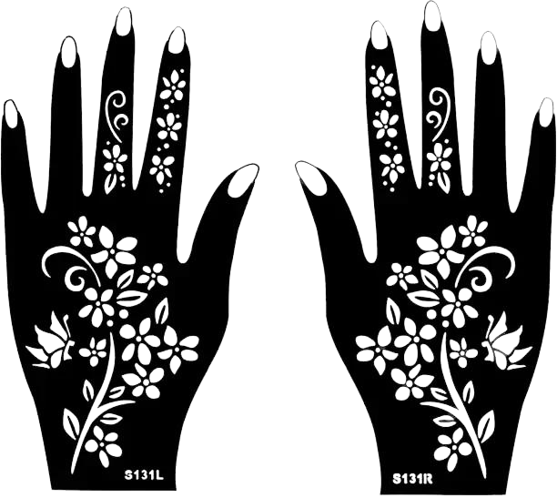 Beautiful Henna Stencils - Both Hands/ Mehendi Designs/ Mehendi DIY Stencil -S131