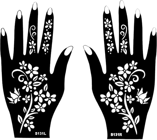 Beautiful Henna Stencils - Both Hands/ Mehendi Designs/ Mehendi DIY Stencil -S131