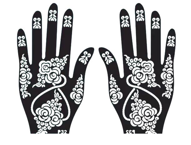 Beautiful Henna Stencils - Both Hands/ Mehendi Designs/ Mehendi DIY Stencil - P32