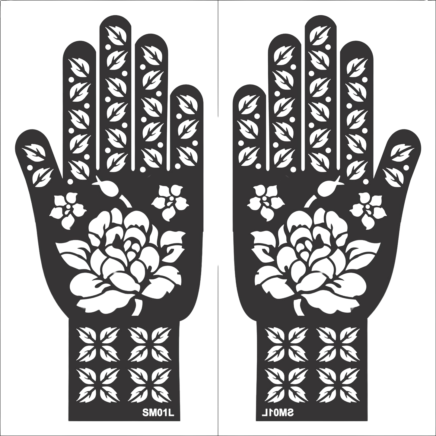 Beautiful Henna Stencils - Both Hands/ Mehendi Designs/ Mehendi DIY Stencil - SM01