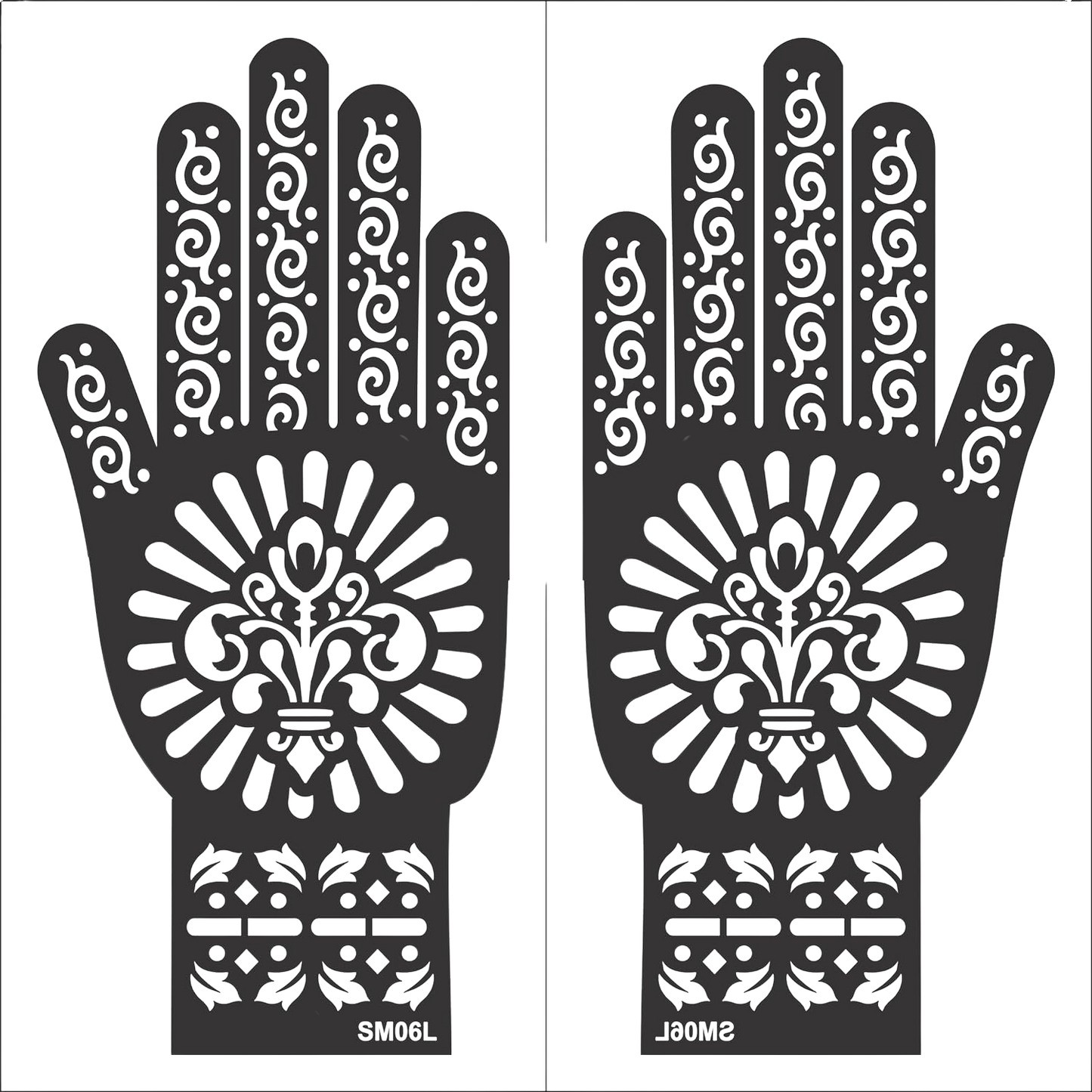 Beautiful Henna Stencils - Both Hands/ Mehendi Designs/ Mehendi DIY Stencil - SM06