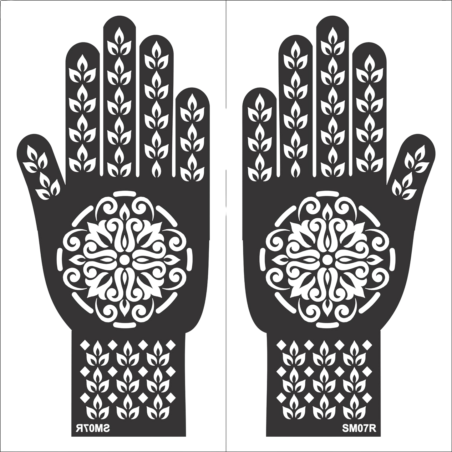 Beautiful Henna Stencils - Both Hands/ Mehendi Designs/ Mehendi DIY Stencil - SM07