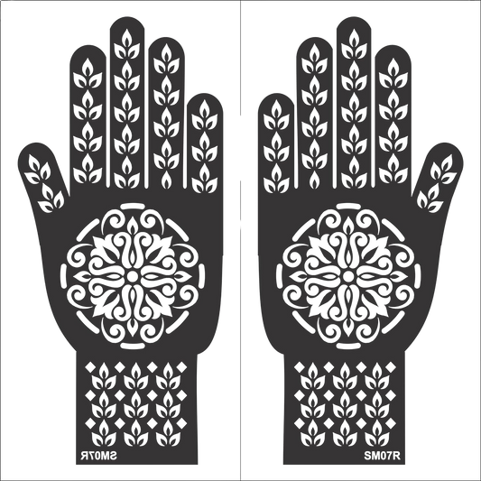 Beautiful Henna Stencils - Both Hands/ Mehendi Designs/ Mehendi DIY Stencil - SM07