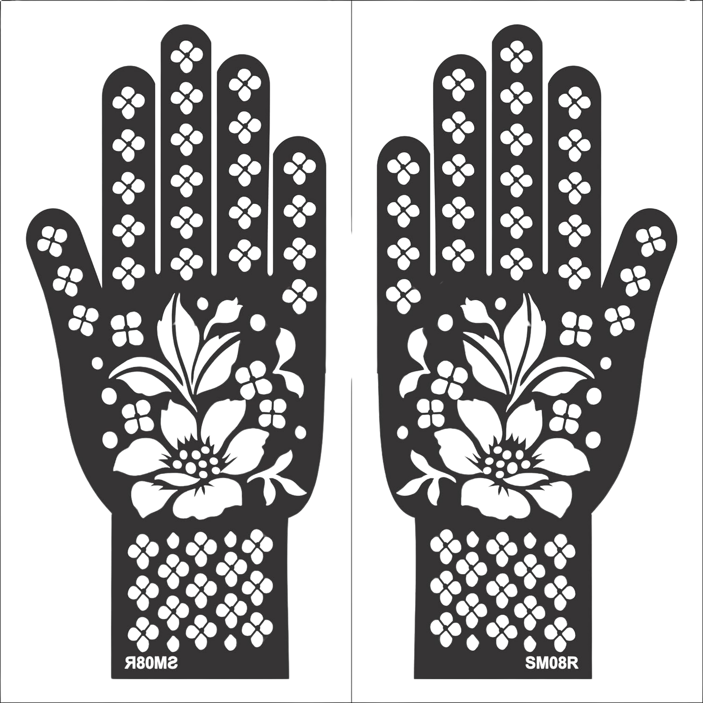 Beautiful Henna Stencils - Both Hands/ Mehendi Designs/ Mehendi DIY Stencil - SM08