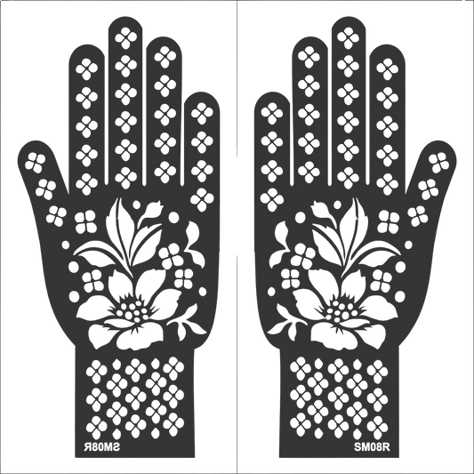 Beautiful Henna Stencils - Both Hands/ Mehendi Designs/ Mehendi DIY Stencil - SM08