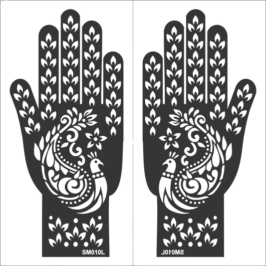 Beautiful Henna Stencils - Both Hands/ Mehendi Designs/ Mehendi DIY Stencil - SM10