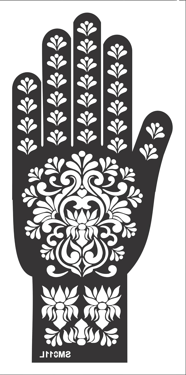 Beautiful Henna Stencils - Both Hands/ Mehendi Designs/ Mehendi DIY Stencil - SM11