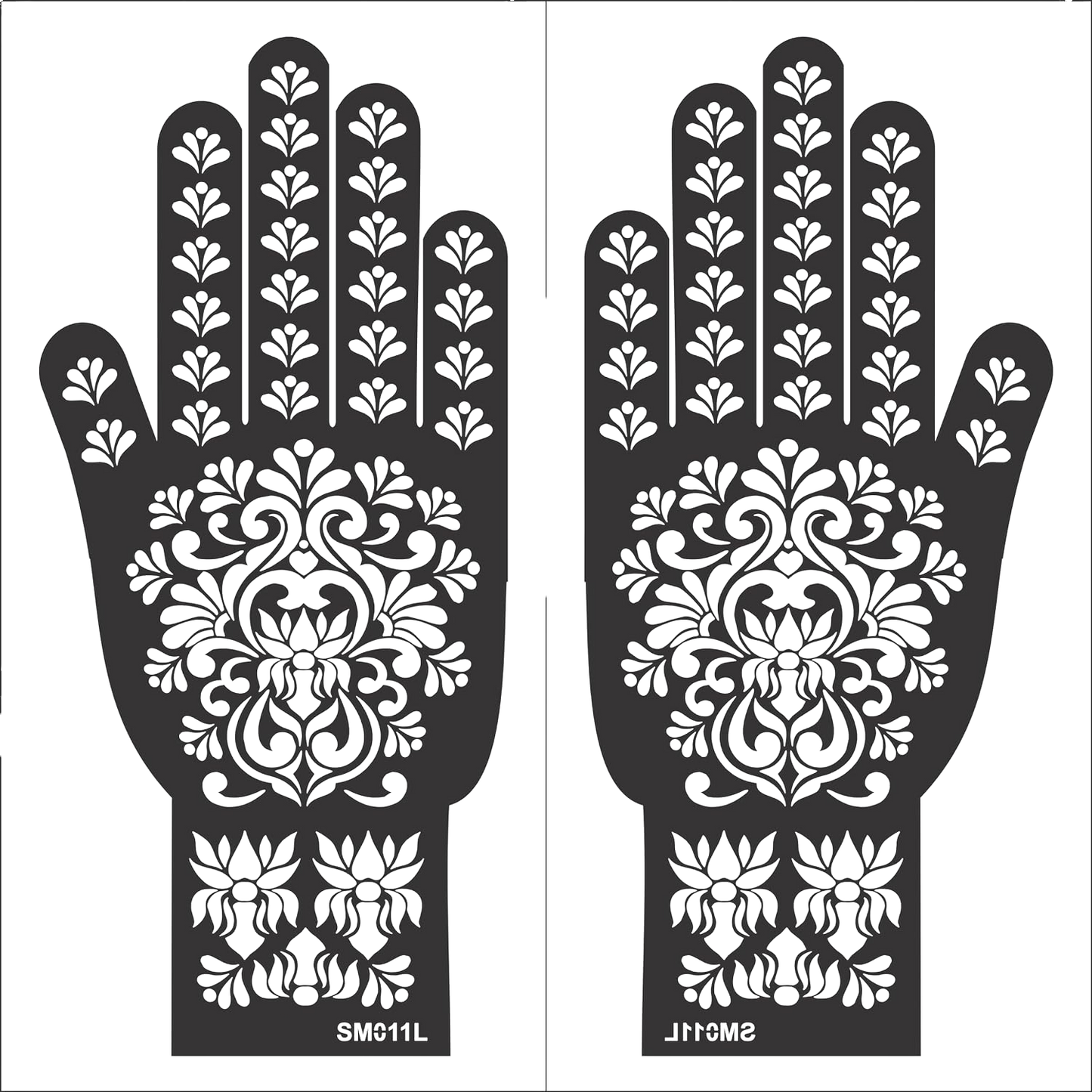 Beautiful Henna Stencils - Both Hands/ Mehendi Designs/ Mehendi DIY Stencil - SM11