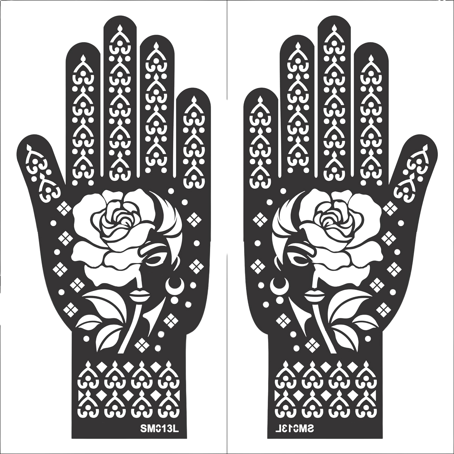 Beautiful Henna Stencils - Both Hands/ Mehendi Designs/ Mehendi DIY Stencil - SM13