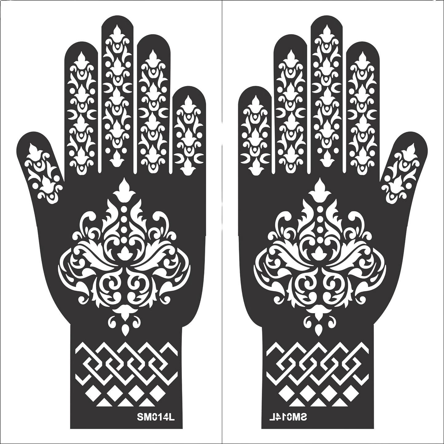 Beautiful Henna Stencils - Both Hands/ Mehendi Designs/ Mehendi DIY Stencil - SM14