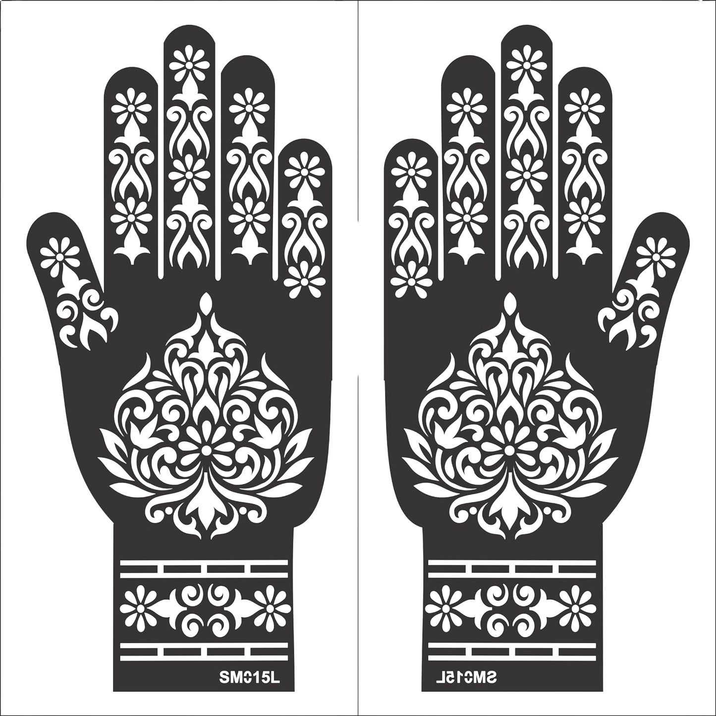 Beautiful Henna Stencils - Both Hands/ Mehendi Designs/ Mehendi DIY Stencil - SM15