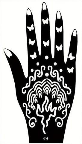 Beautiful Henna Stencils - Both Hands/ Mehendi Designs/ Mehendi DIY Stencil - 016