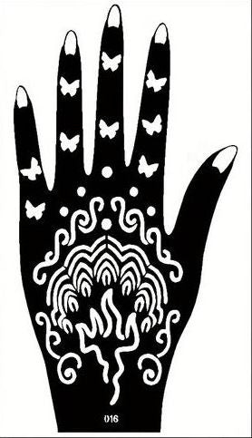 Beautiful Henna Stencils - Both Hands/ Mehendi Designs/ Mehendi DIY Stencil - 016