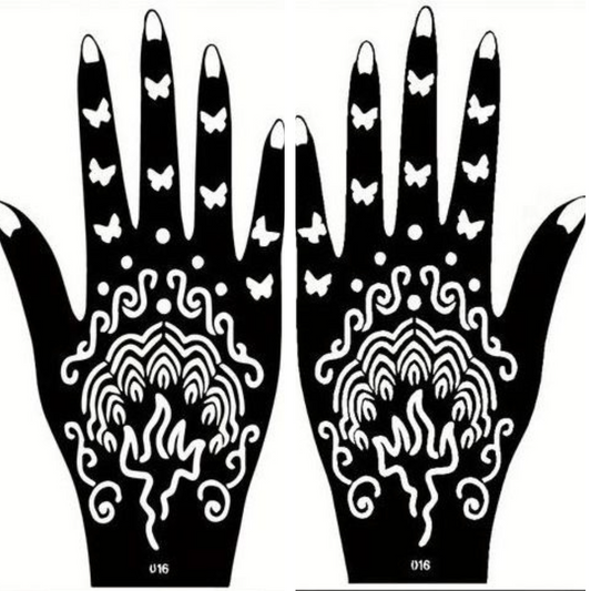 Beautiful Henna Stencils - Both Hands/ Mehendi Designs/ Mehendi DIY Stencil - 016