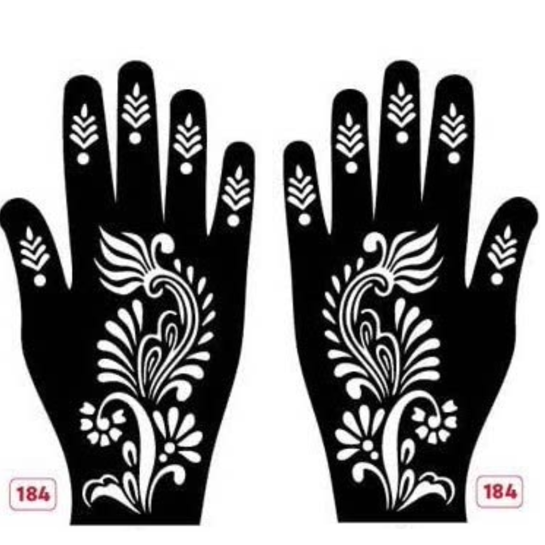 Beautiful Henna Stencils - Both Hands/ Mehendi Designs/ Mehendi DIY Stencil - 184