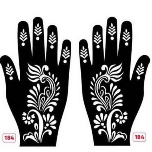 Beautiful Henna Stencils - Both Hands/ Mehendi Designs/ Mehendi DIY Stencil - 184