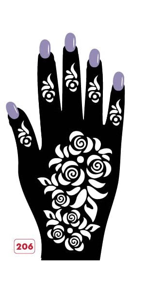 Beautiful Henna Stencils - Both Hands/ Mehendi Designs/ Mehendi DIY Stencil - 206