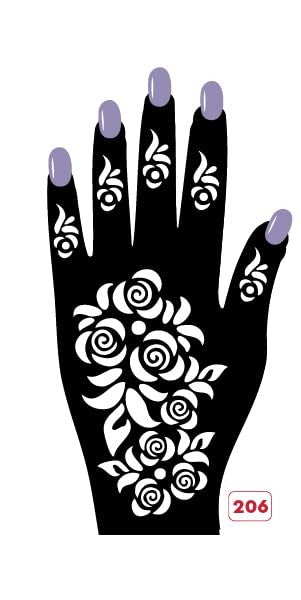 Beautiful Henna Stencils - Both Hands/ Mehendi Designs/ Mehendi DIY Stencil - 206