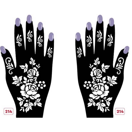 Beautiful Henna Stencils - Both Hands/ Mehendi Designs/ Mehendi DIY Stencil - 214