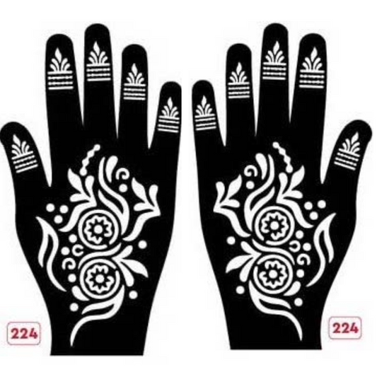 Beautiful Henna Stencils - Both Hands/ Mehendi Designs/ Mehendi DIY Stencil - 224