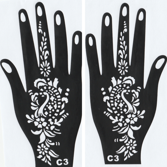 Beautiful Henna Stencils - Both Hands/ Mehendi Designs/ Mehendi DIY Stencil - C3