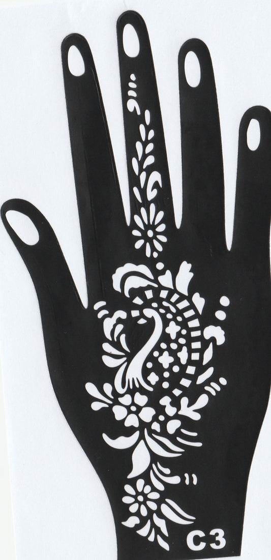 Beautiful Henna Stencils - Both Hands/ Mehendi Designs/ Mehendi DIY Stencil - C3