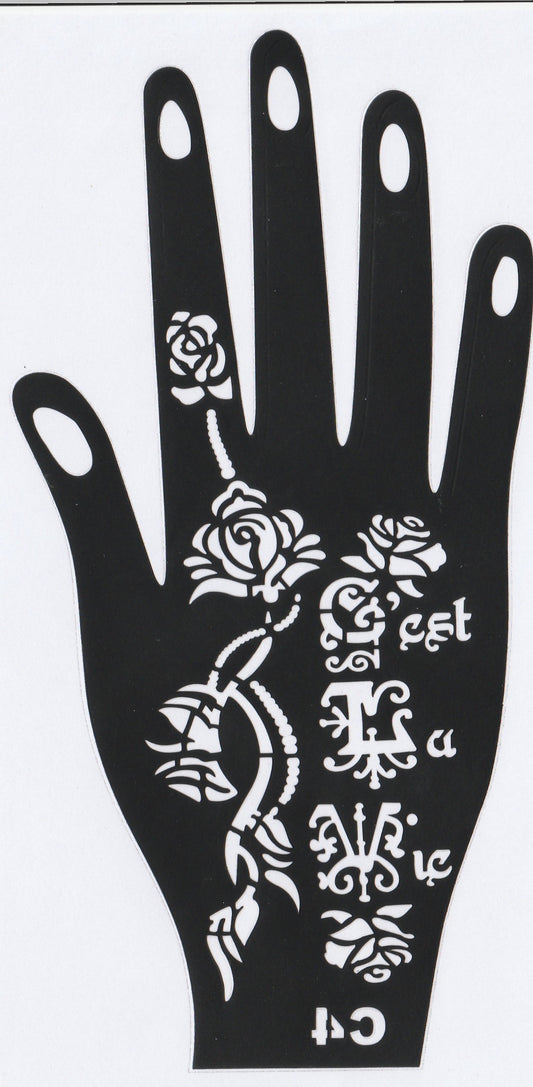 Beautiful Henna Stencils - Both Hands/ Mehendi Designs/ Mehendi DIY Stencil - C4