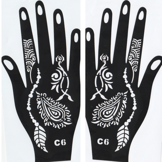 Beautiful Henna Stencils - Both Hands/ Mehendi Designs/ Mehendi DIY Stencil - C6
