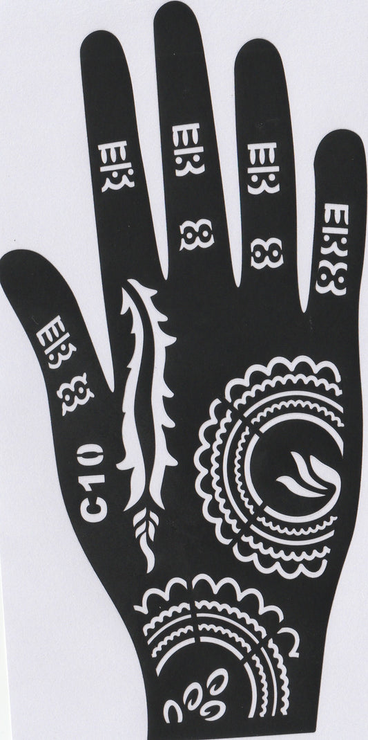 Beautiful Henna Stencils - Both Hands/ Mehendi Designs/ Mehendi DIY Stencil - C10